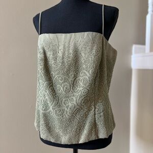 Vintage Sage Green Beaded Women's Camisole